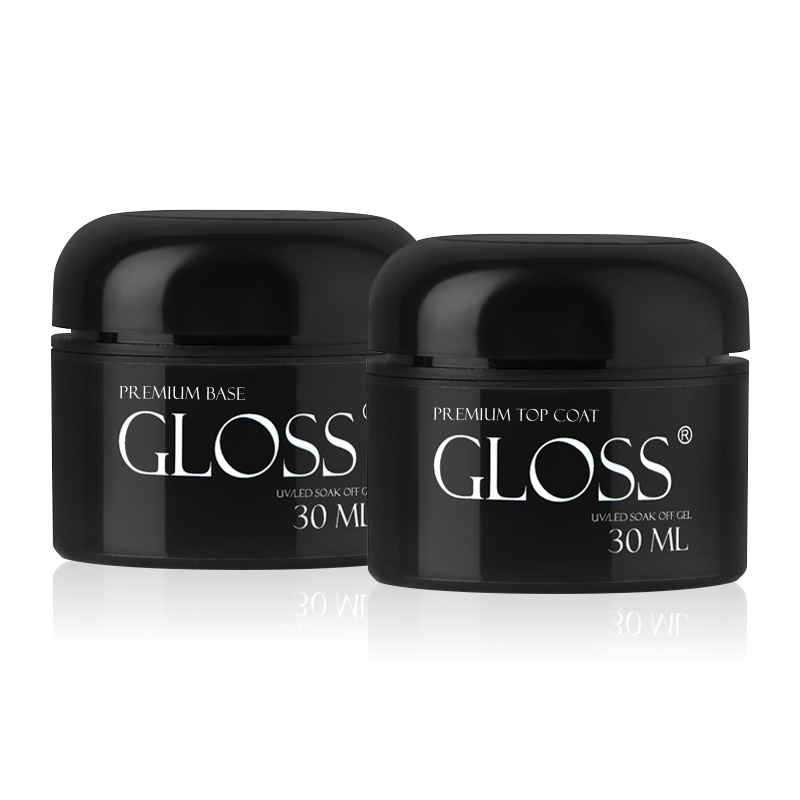 GLOSS Basic set 5 (premium base 30 ml, premium top coat 30 ml)